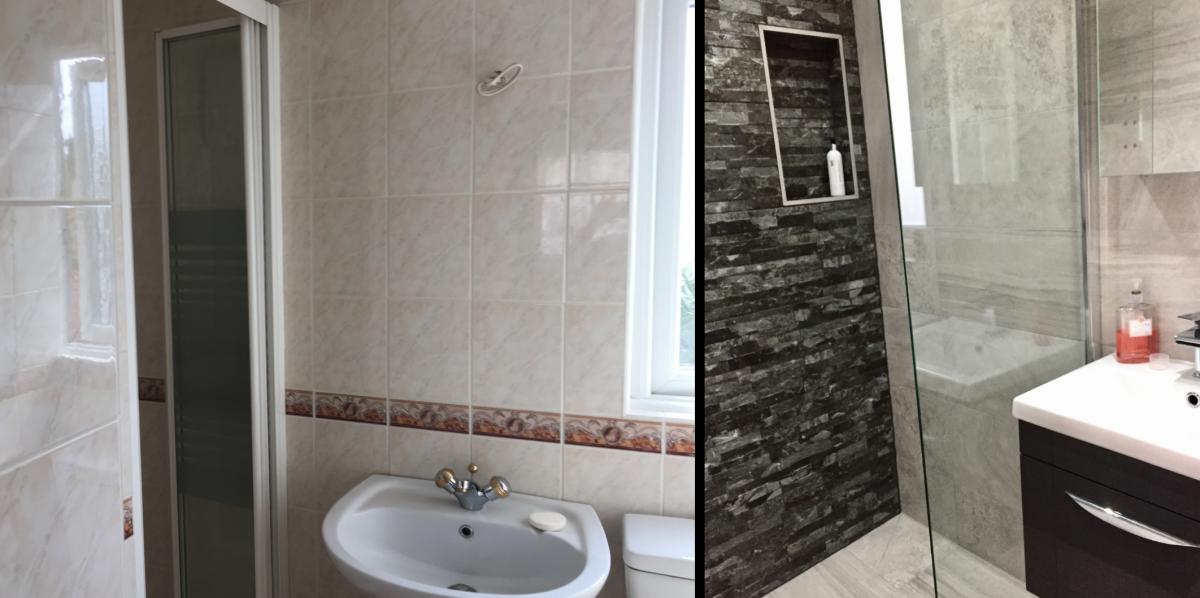Finesse transformed an old, tired and unusable cubicle into a stylish walk-in shower. This included ...